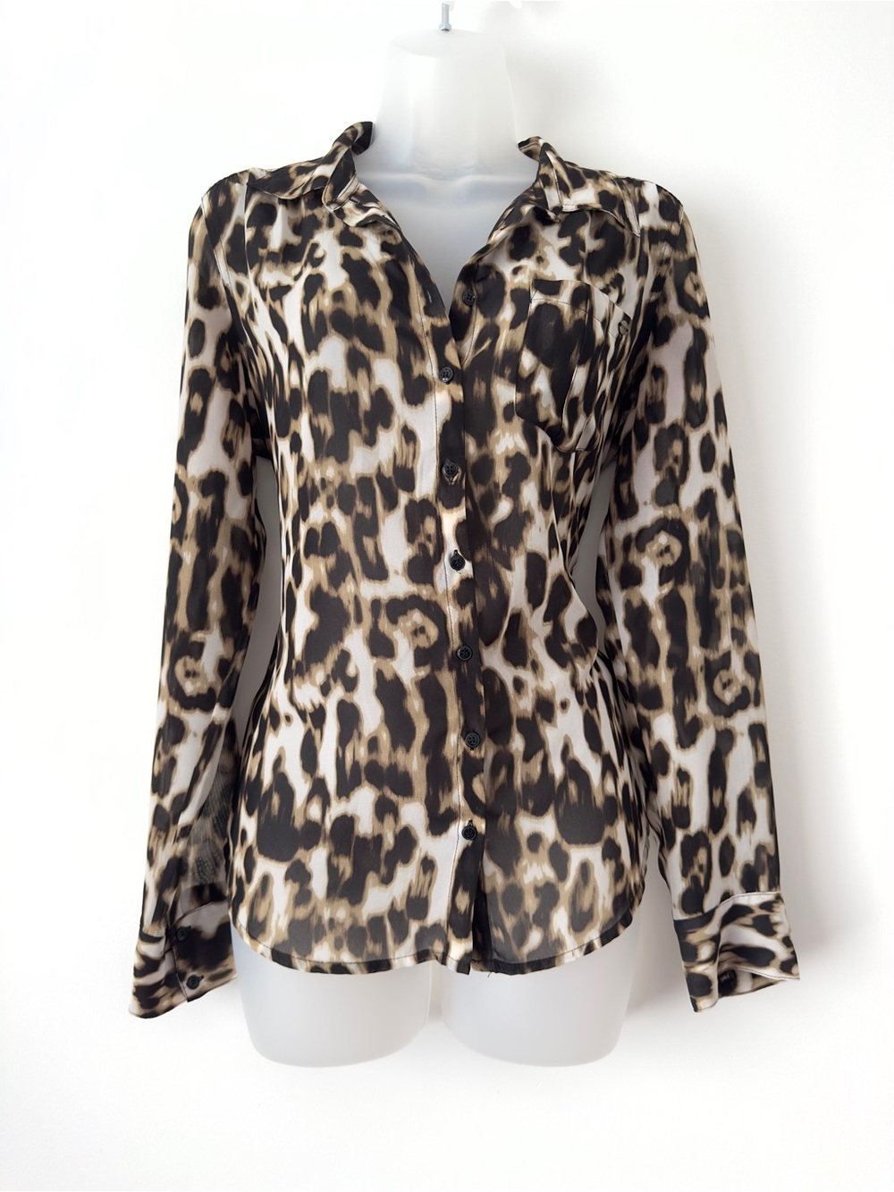 chiffon leopard top